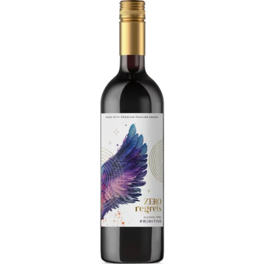 Zero Regrets Primitivo Alcohol Free Red Wine - Premium Non Alcoholic Red Wine